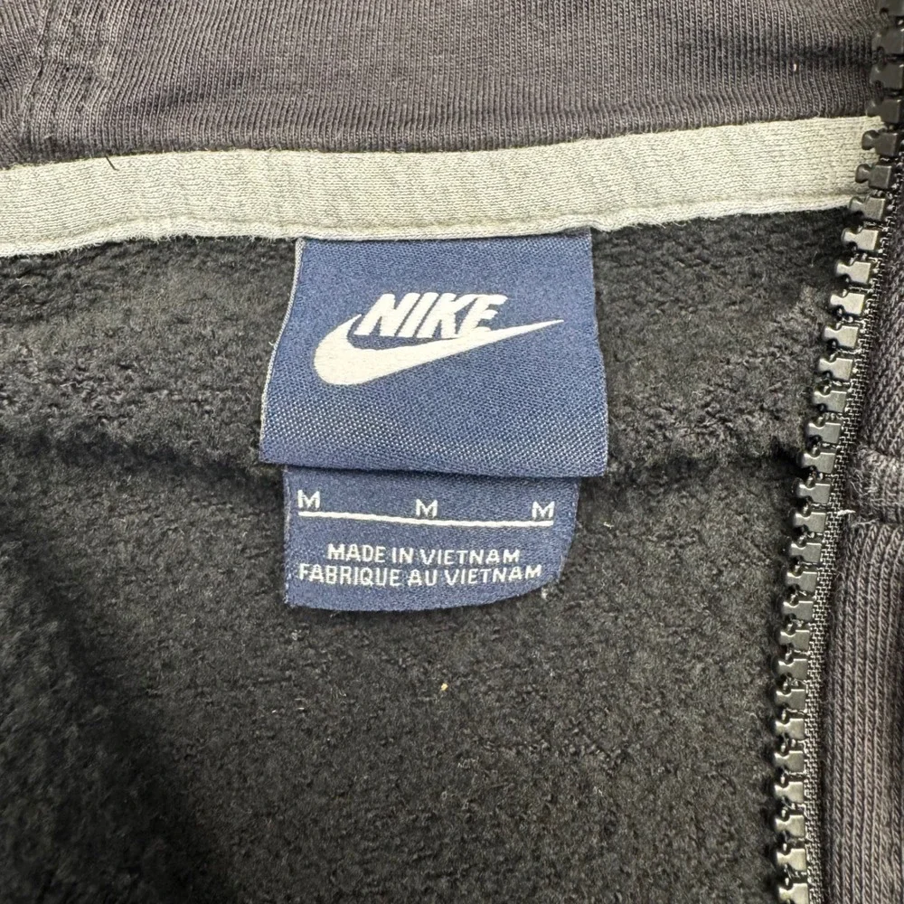 Nike Men Full Zip Hoodie Sweatshirt Charcoal Gray Embroidered Swoosh Size Medium